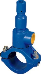 Nawiertka przyłączeniowa DN110x40 do rur PVC/PE (samonawiercająca), PN10, do wody, GJL-żeliwo szare - Zawory i kraniki Nawiertka przyłączeniowa DN110x40 do rur PVC/PE (samonawiercająca), PN10, do wody, GJL-żeliwo szare - Zawory i kraniki - miniaturka - grafika 1