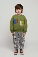 Spodnie i spodenki dla dziewczynek - Bobo Choses spodnie dresowe bawełniane dziecięce kolor szary wzorzyste - miniaturka - grafika 1