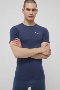 Bielizna sportowa męska - Salewa t-shirt funkcyjny Zebru kolor granatowy - grafika 1