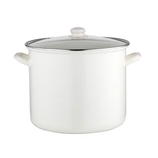 Garnek emaliowany wysoki gładki z pokrywką 28 cm 14 l - Garnki - miniaturka - grafika 1