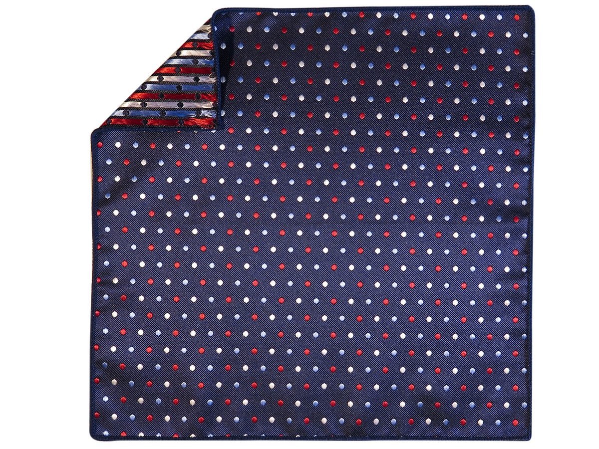 Granatowa poszetka w kropki EC12