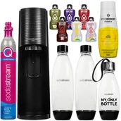 Saturatory - Saturator do wody SODASTREAM Terra - czarny zestaw z butelkami syropem i nabojem gazującym woda gazowana bez plastiku - miniaturka - grafika 1