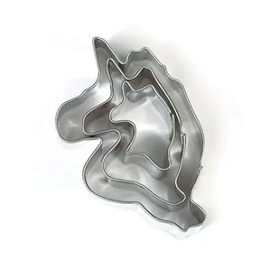 Wykrawacze metalowe jednorożec 3 sztuki - Graine créative Srebrny - Formy do ciast - miniaturka - grafika 1