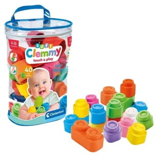 Clementoni Miękkie Klocki W Przezroczystym Opakowaniu 40 Szt. 6m+ - Klocki - miniaturka - grafika 1