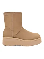 Botki damskie - UGG Skórzane botki "Cityfunc Mid" w kolorze beżowym - miniaturka - grafika 1