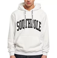 Bluzy męskie - Southpole Męska bluza z kapturem College Hoody Sweatshirt, biała, L, biały, L - miniaturka - grafika 1