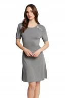 Sukienki - MORGAN SZARA SUKIENKA Z KRÓTKIM RĘKAWEM I CEKINAMI XS J5E - miniaturka - grafika 1