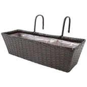 Pozostałe akcesoria do uprawy roślin - Doniczka balkonowa wenge 49 x 16 x 14,5 cm PATIO - miniaturka - grafika 1