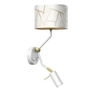 Lampy ścienne - Biały kinkiet z dwoma źródłami światła - K343-Azara - miniaturka - grafika 1