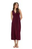 Bielizna nocna - Bambusowa koszula nocna damska BIANCA M Bordowy - miniaturka - grafika 1
