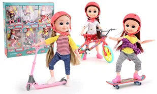 MELODY - Mini Lalka Riders - Melody City - Lalka Manekin - 071222 - Losowy Model - Plastik - Figurka - Lalka - Zabawka Dziecięca - Urodziny - Hulajnoga - Deska - Rower - Od 3 lat - Manekiny wystawowe - miniaturka - grafika 1