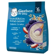 Kaszki dla dzieci - Gerber Kaszka bezmleczna ryżowo-owsiana jabłko śliwka po 6. miesiącu 160 g - miniaturka - grafika 1