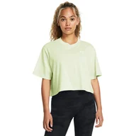 Koszulki sportowe damskie - Damski t-shirt crop-top Under Armour UA W Boxy Crop Logo Ss - zielony - UNDER ARMOUR - miniaturka - grafika 1