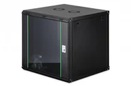Szafy rack - Szafa Digitus Szafa sieciowa wisząca jednosekcyjna Dynamic 19" 12U, 600x600, szklane drzwi, czarny, niezmontowana, 60kg DN-37111 - miniaturka - grafika 1