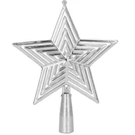 Ozdoby bożonarodzeniowe - Czubek na choinkę 18cm szpic, gwiazda ażurowa srebrna - miniaturka - grafika 1