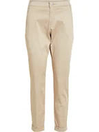 Spodnie damskie - Vila Spodnie chino w kolorze beżowym - miniaturka - grafika 1