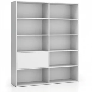 B2B Partner Regał biurowy szeroki LAYERS, 1 schowek, 1582 x 400 x 1905, biały 611490 - Regały biurowe - miniaturka - grafika 1