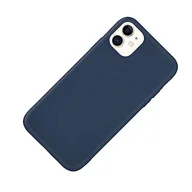 Etui i futerały do telefonów - WDTURNS Płynne Silikonowe Etui do iPhone 11 (6,1"), [Wojskowa Jakości] [Antypoślizgowe], Miękkie i cienkie Silikonowe Etui na Telefon [Ochrona 360°] - Ciemnoniebieskie - miniaturka - grafika 1
