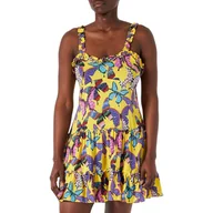 Sukienki - Sukienka damska Desigual Cristhi żółta w motylki -M - miniaturka - grafika 1