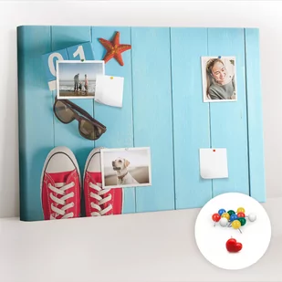 Organizer, Tablica korkowa 100x70 cm + Kolorowe Pinezki - Pierwszy dzień lata - Tablice i flipcharty - miniaturka - grafika 1