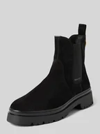 Botki damskie - Buty chelsea ze skóry z aplikacją model ‘Aligrey’ - miniaturka - grafika 1