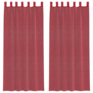 vidaXL Zasłony woalowe z pętelkami 2 szt. Wino czerwone 140x225 cm - Zasłony vidaXL Zasłony woalowe z pętelkami 2 szt. Wino czerwone 140x225 cm - Zasłony - miniaturka - grafika 1