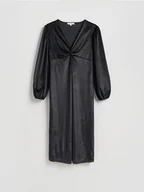 Sukienki - Reserved - Sukienka maxi z drapowaniem - czarny - miniaturka - grafika 1