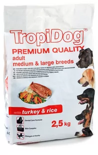 Tropidog Adult Medium&Large Turkey&Rice 2,5 kg - Sucha karma dla psów - miniaturka - grafika 1