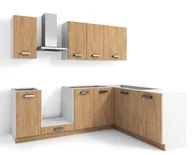 Meble kuchenne - Zestaw Mebli Kuchennych Bari 240X180-L/P Dąb Kamienny - miniaturka - grafika 1