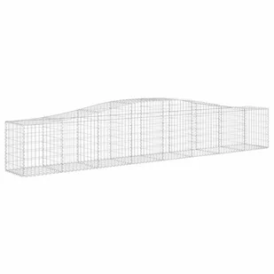 VIDAXL Kosze gabionowe, 3 szt, 400x50x60/80 cm, galwanizowane żelazo - Ogrodzenia - miniaturka - grafika 4