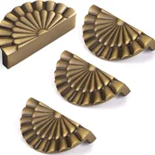 Zawiasy, okucia i inne akcesoria - Uchwyty do szafek 4-częściowe, rozstaw osi 64 mm, uchwyty faliste (mosiądz antyczny) - miniaturka - grafika 1