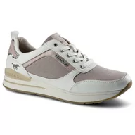Sneakersy damskie - Biało-Różowe Sneakersy Damskie Mustang Lekkie Buty - miniaturka - grafika 1