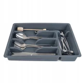 Pojemniki kuchenne - KADAX Wkład Do Szuflady Plastikowy Organizer sztućce Kuchenny Ciemny Szary - miniaturka - grafika 1