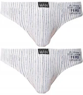 Majtki męskie - SLIPY MĘSKIE ATLANTIC MP1058 SPORT BAWEŁNA+ELASTAN SZARE W PASKI 2PAK XXL - miniaturka - grafika 1