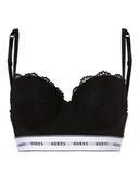 Biustonosze - GUESS - Damski biustonosz balkonetka push-up, czarny - miniaturka - grafika 1