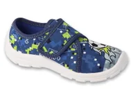 Buty dla chłopców - Trampki kapcie dziecięce chłopięce na rzepy granatowe Befado 974X573-30 - miniaturka - grafika 1