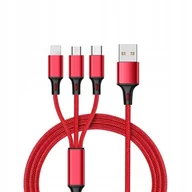 Ładowarki do telefonów - KABEL ŁADOWARKA 3w1 MICRO TYP-C do IPHONE USB-C 5A - miniaturka - grafika 1