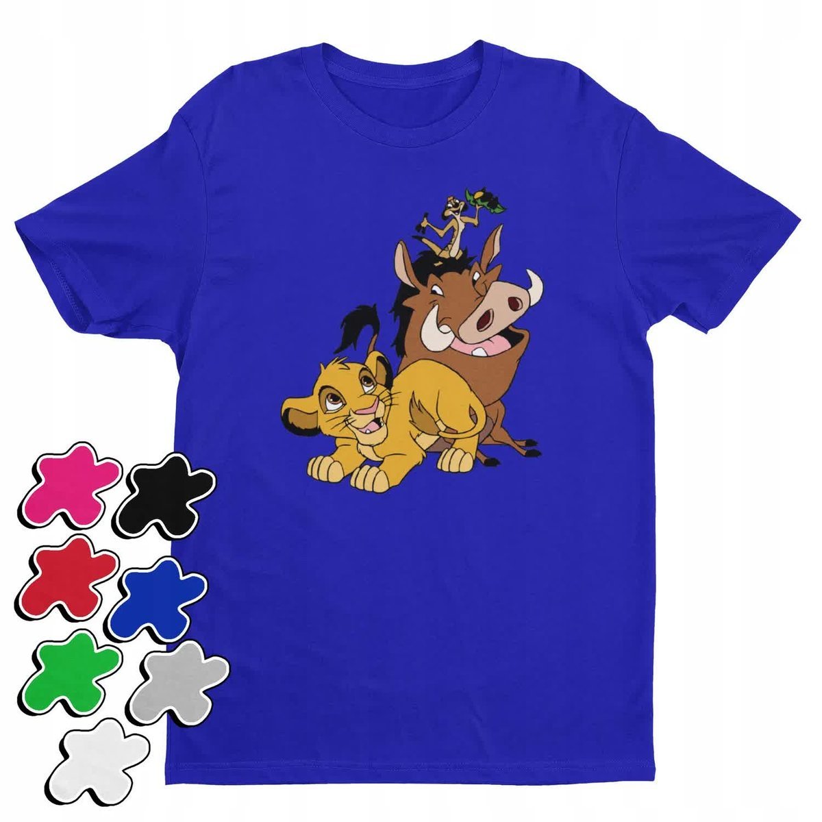 Koszulka T-Shirt Dziecięca Z Nadrukiem Król Lew Timon Pumba -M 134-140