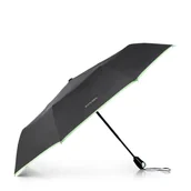 Parasole - Parasol automatyczny z ozdobną lamówką czarno - zielony - miniaturka - grafika 1