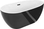 Wanny - Mexen Eos wanna wolnostojąca 170 x 75 cm, biała/czarna, przelew czarny - 52471707575-70 - miniaturka - grafika 1