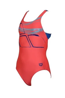 Stroje kąpielowe - ARENA Feel dziewczęcy kostium kąpielowy z logo Swim Pro Back - grafika 1