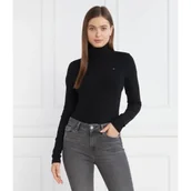 Swetry damskie - Tommy Hilfiger Golf 5X2 RIB ROLL-NK LS | Slim Fit - miniaturka - grafika 1