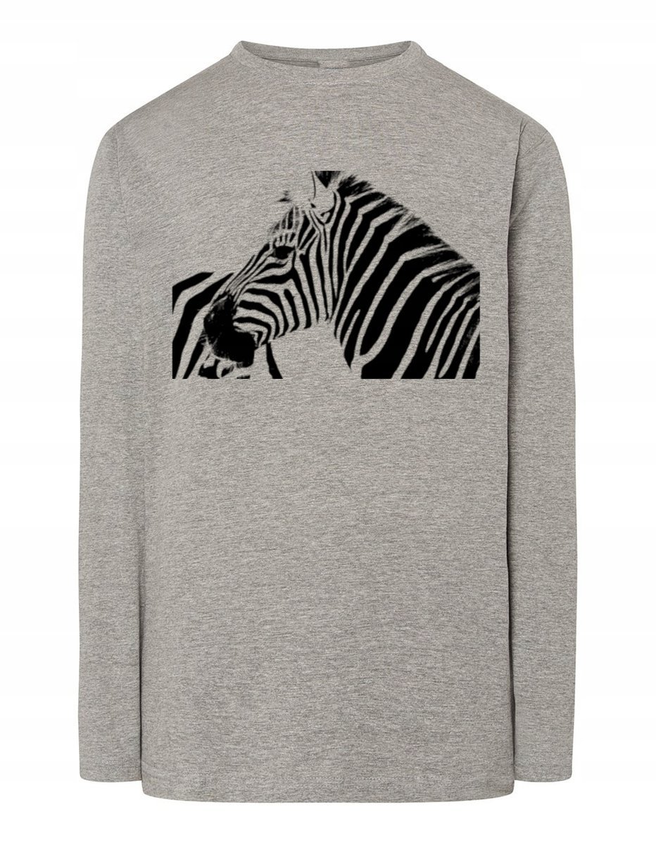 Longsleeve męski nadruk ZWIERZĘ ZEBRA r.S