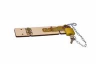 Zabawki interaktywne dla dzieci - Drewniane drzwi z skobelkiem i kłódką + łańcuszek i haczyk oczkowy. - miniaturka - grafika 1