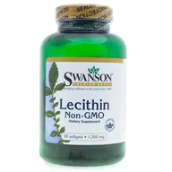 Suplementy naturalne - SWANSON Lecytyna (Lecithin Non-GMO) 1200 mg - 90 kapsułek - miniaturka - grafika 1