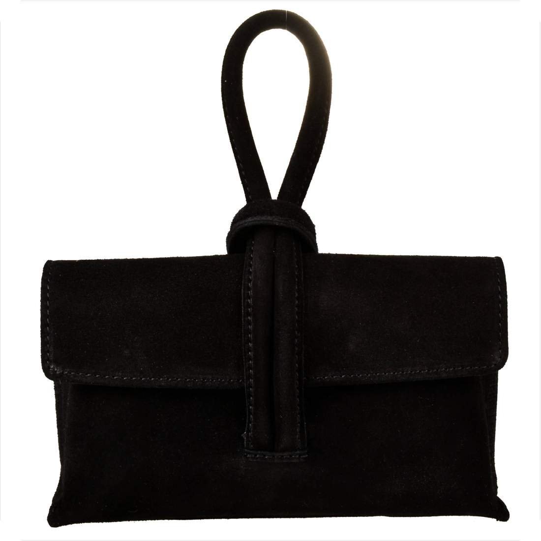 Torebka wizytowa skóra naturalna zamszowa czarna