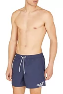 Kąpielówki męskie - Emporio Armani Swimwear Emporio Armani Bold Boxer Swim Trunks, niebieskie/pionowe, 54, Blue/Vertical Logo - miniaturka - grafika 1
