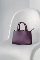 Torebki damskie - GLAM BAG - skórzana torebka - brąz orzechowy - miniaturka - grafika 1