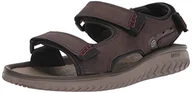 Sandały męskie - Clarks Wesley Bay płaskie sandały męskie, Brązowy syntetyczny, 11 - miniaturka - grafika 1