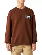 Bluzy męskie - Lee Luźna bluza męska SWS, Light Umber, XL - miniaturka - grafika 1